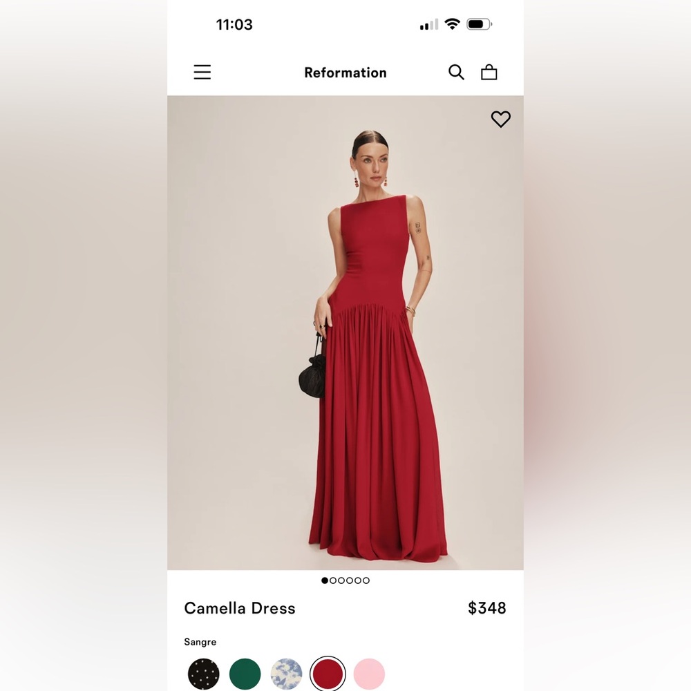 Reformation Red Camella Dress